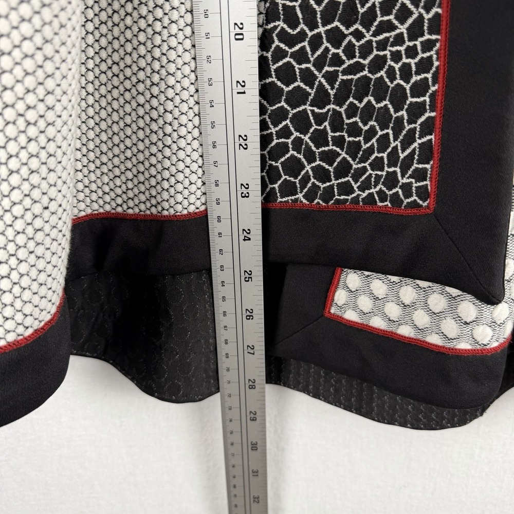 IC By Connie K Open Front Jacket Cardigan Sz M Artsy Laganlook Funky Mixed Print - Picture 10 of 13